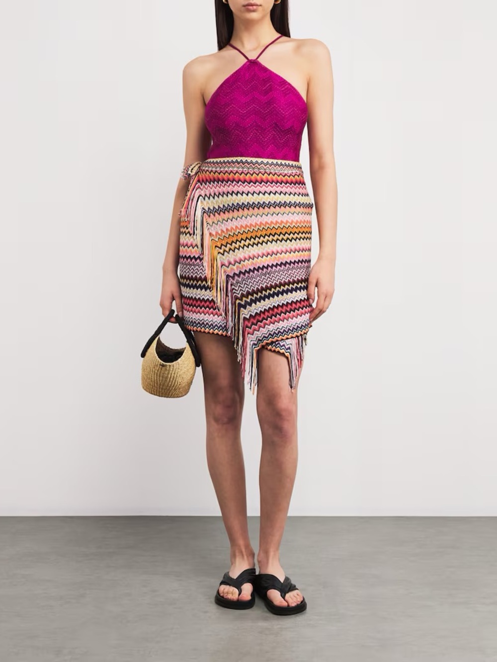 WEEKEND SALE 💫 Missoni New Multicolor Zigzag Fringe Swim Pareo Sarong